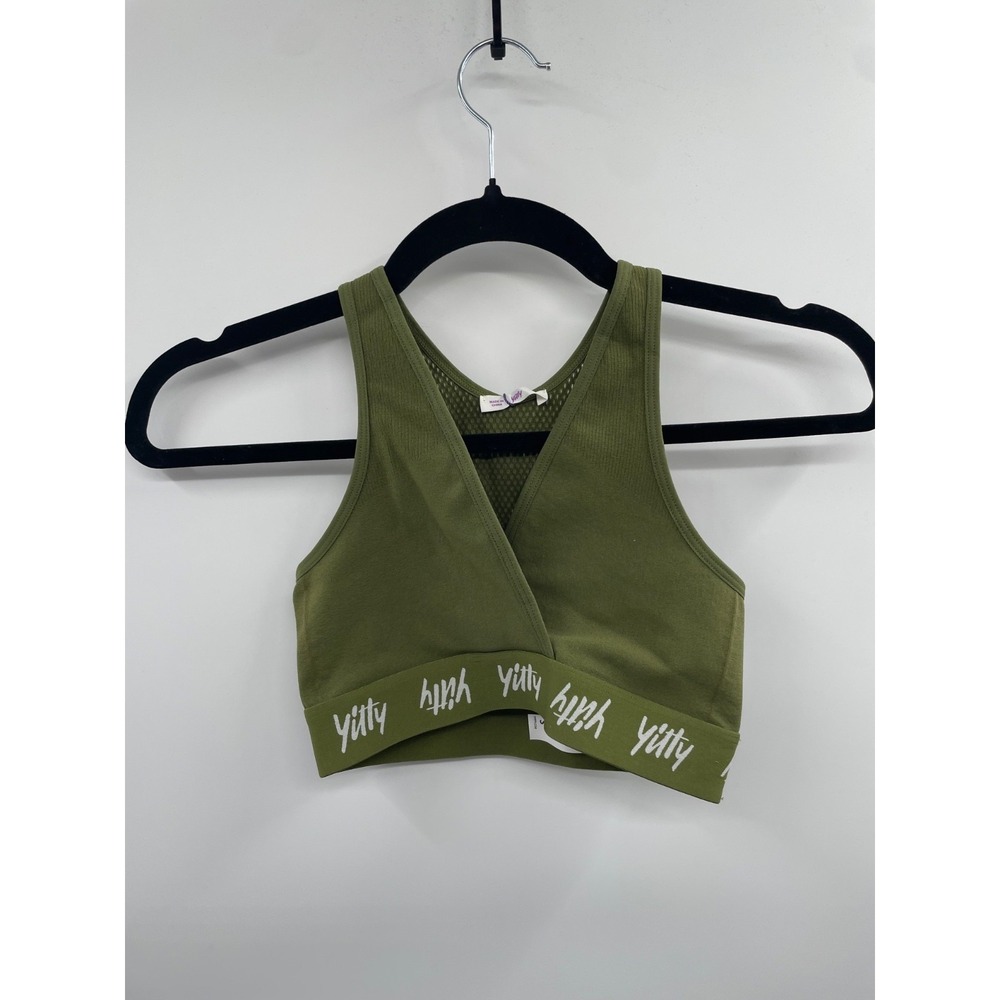 NWT‎ Yitty Major Label Smoothing Cross-Front Bralette Bra Women's S Olive Green